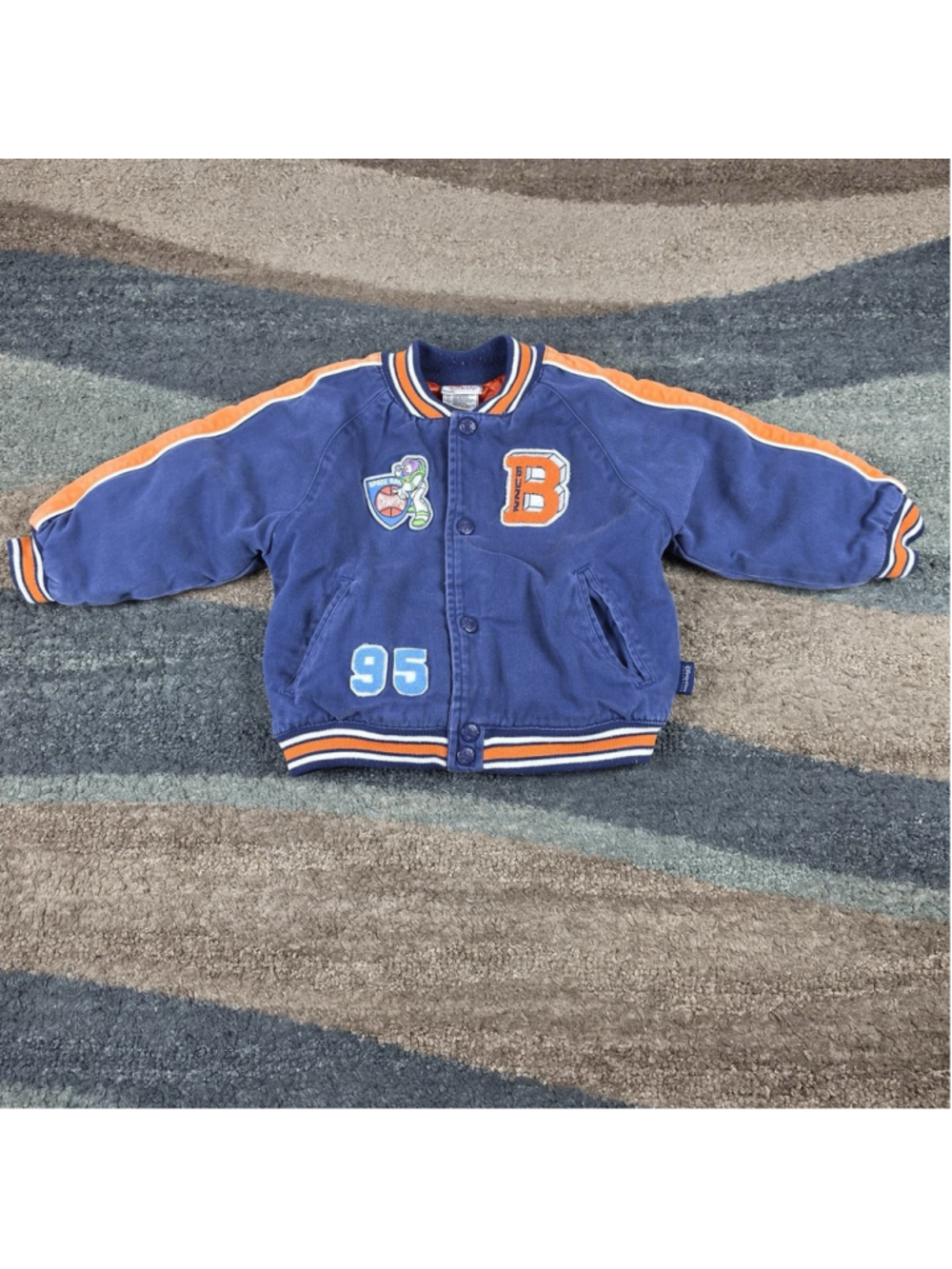 Vintage Disney Store Buzz Lightyear Varsity Jacket Kids XXS 2/3 Toy Story